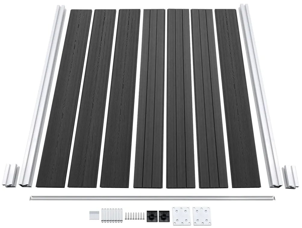 Painel de vedação para jardim WPC 180x186 cm cinzento
