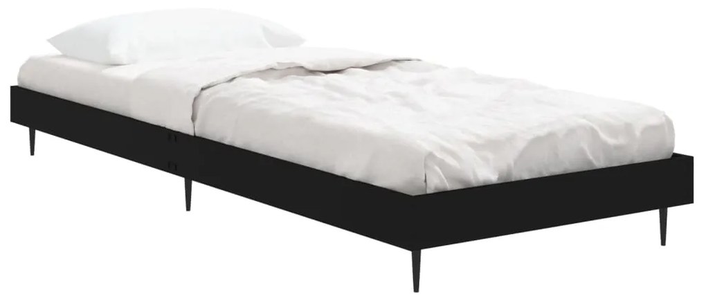 Estrutura de cama 75x190 cm derivados de madeira preto