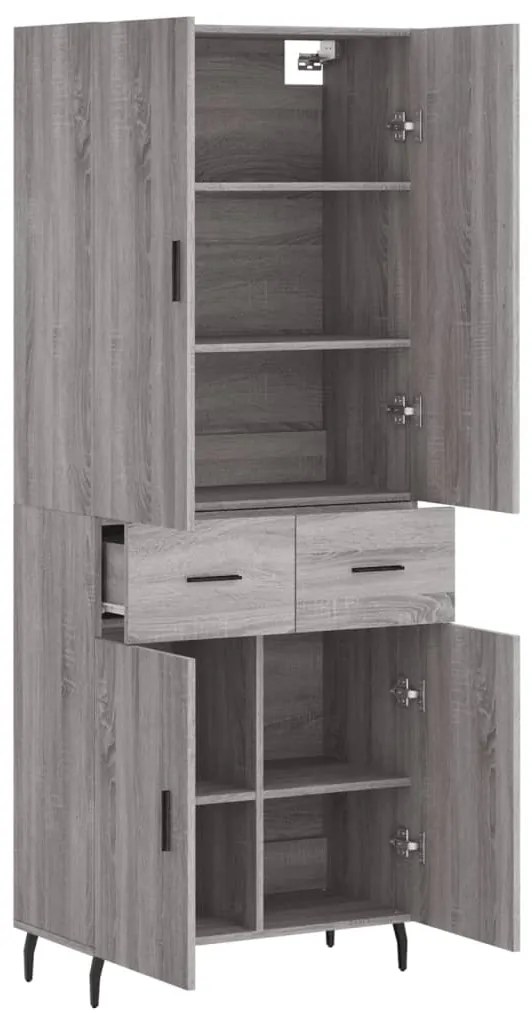 Armário alto 69,5x34x180 cm derivados de madeira sonoma cinza
