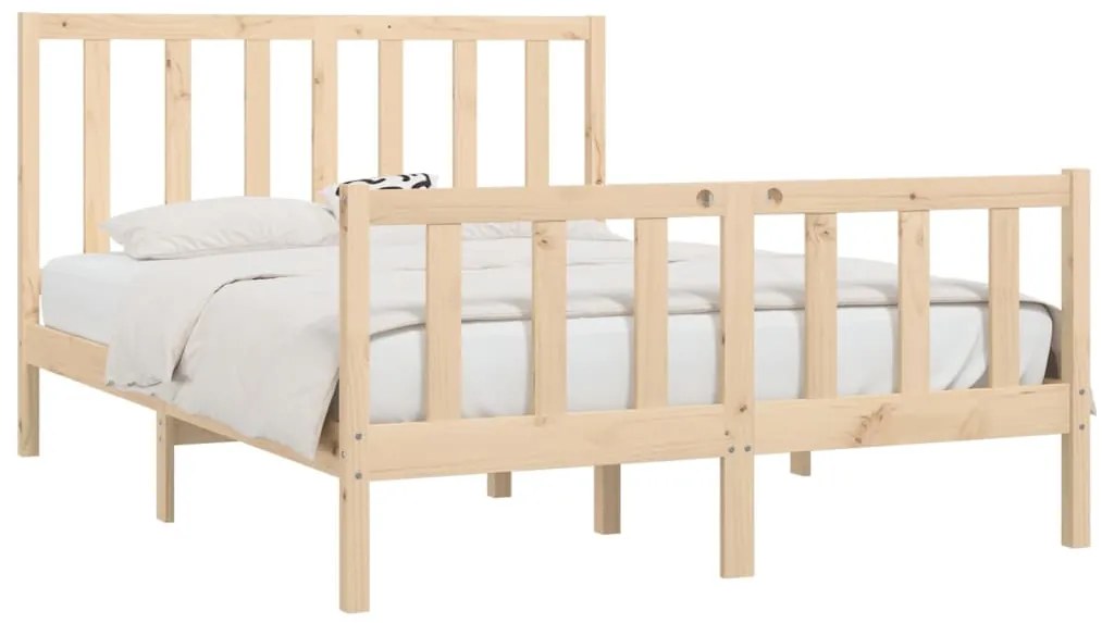 Estrutura de cama pequena casal 120x190 cm pinho maciço