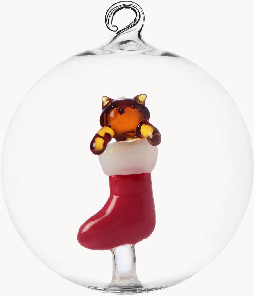 Bola de Natal artesanal Tabby Cat