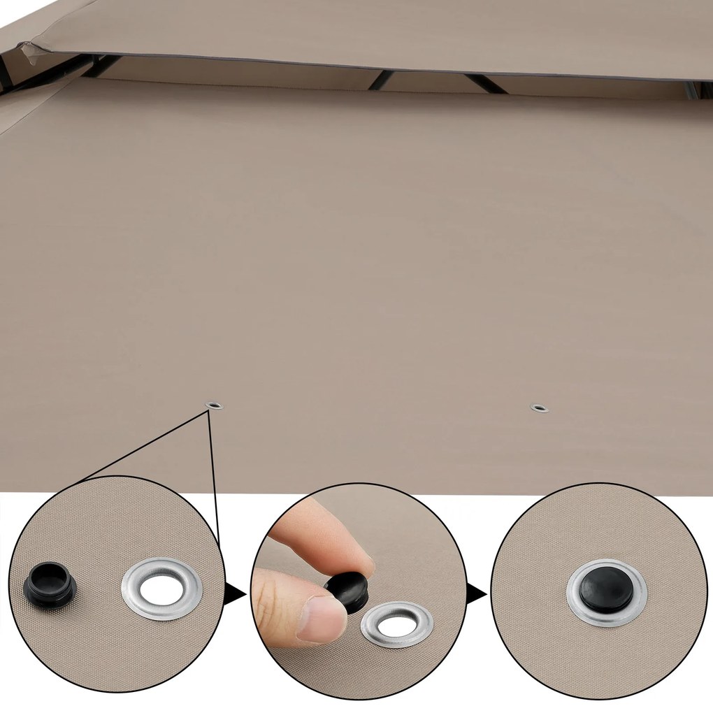 Pergula jardim Topas 3x4m Proteção UV 50+ Taupe