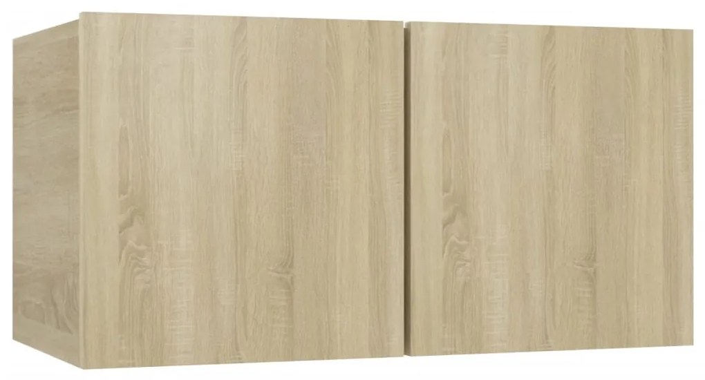 4pcs conjunto de móveis de TV derivados madeira carvalho sonoma