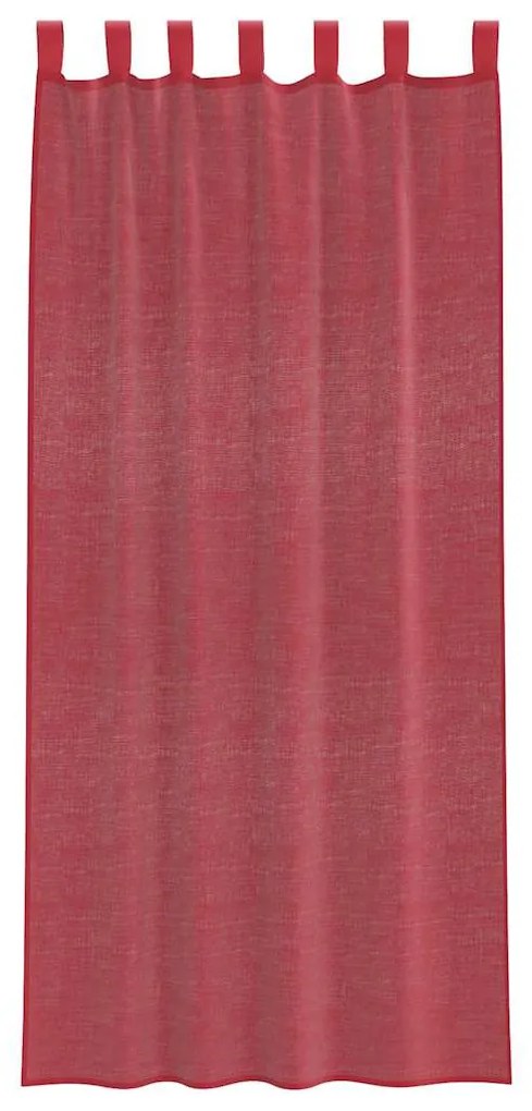Cortinas de voile com bolsos para varão 2 pcs vermelho tinto