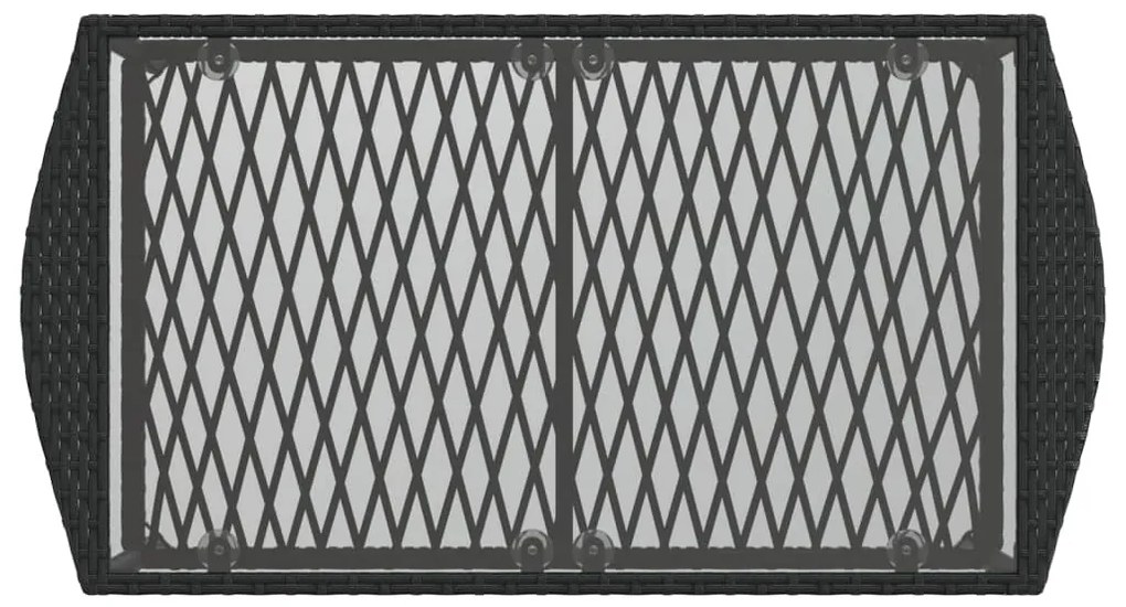 4 pcs conjunto de sofás para jardim c/ almofadões vime PE preto