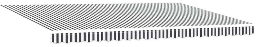 Toldo retrátil 5x3 m tecido e alumínio antracite e branco