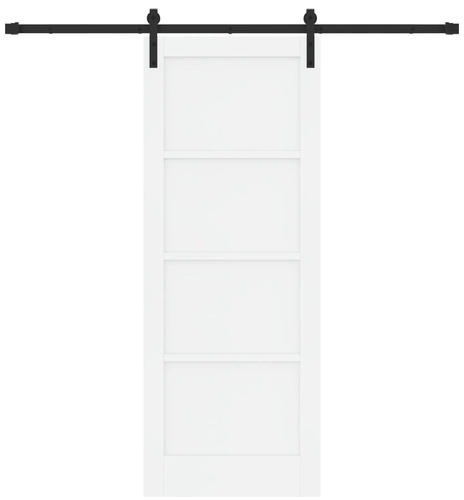 Porta Deslizante vidaXL com Conjunto de Ferragens Branca 78x202 cm Mad