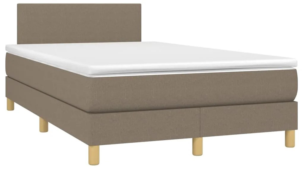 Cama box spring colchão/LED 120x200cm tecido cinza-acastanhado