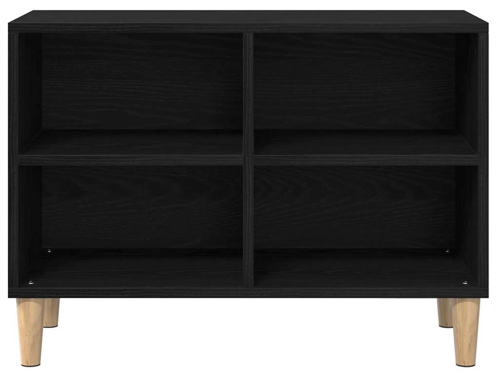 Gabinete de TV Carvalho Preto - 69.5x30x50 cm, Feito de Madeira de Eng