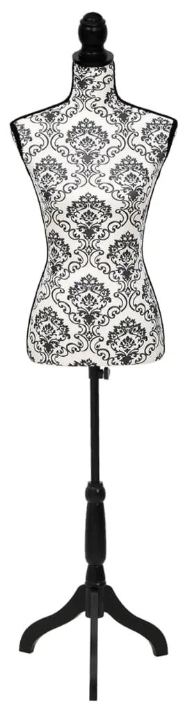 Busto manequim de senhora preto e branco