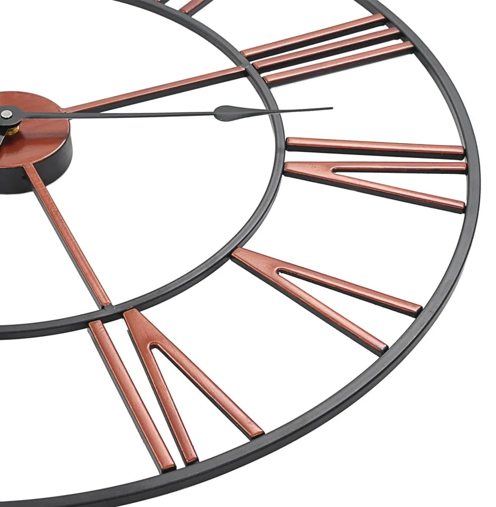 Relógio de parede metal 58 cm vermelho