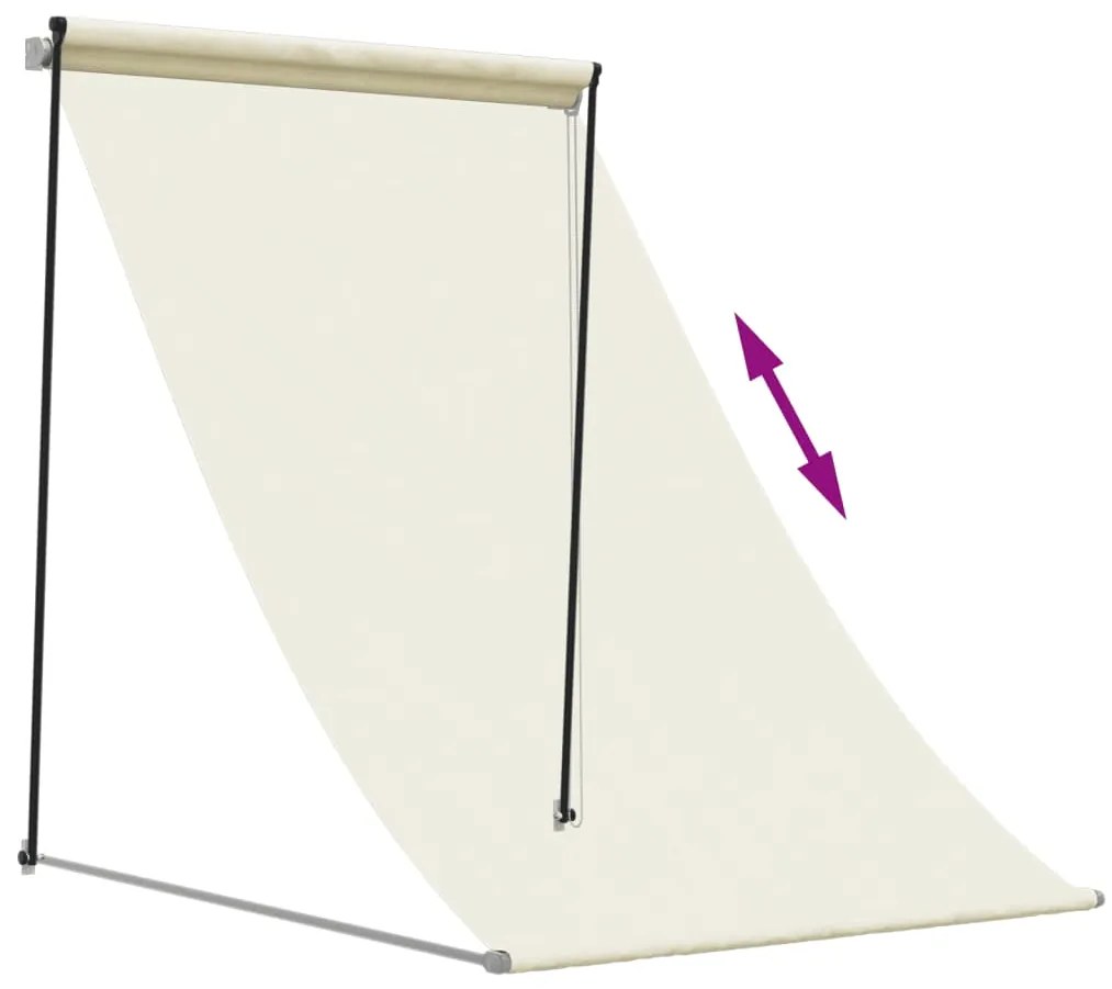 Toldo retrátil 150x150 cm tecido e aço cor creme