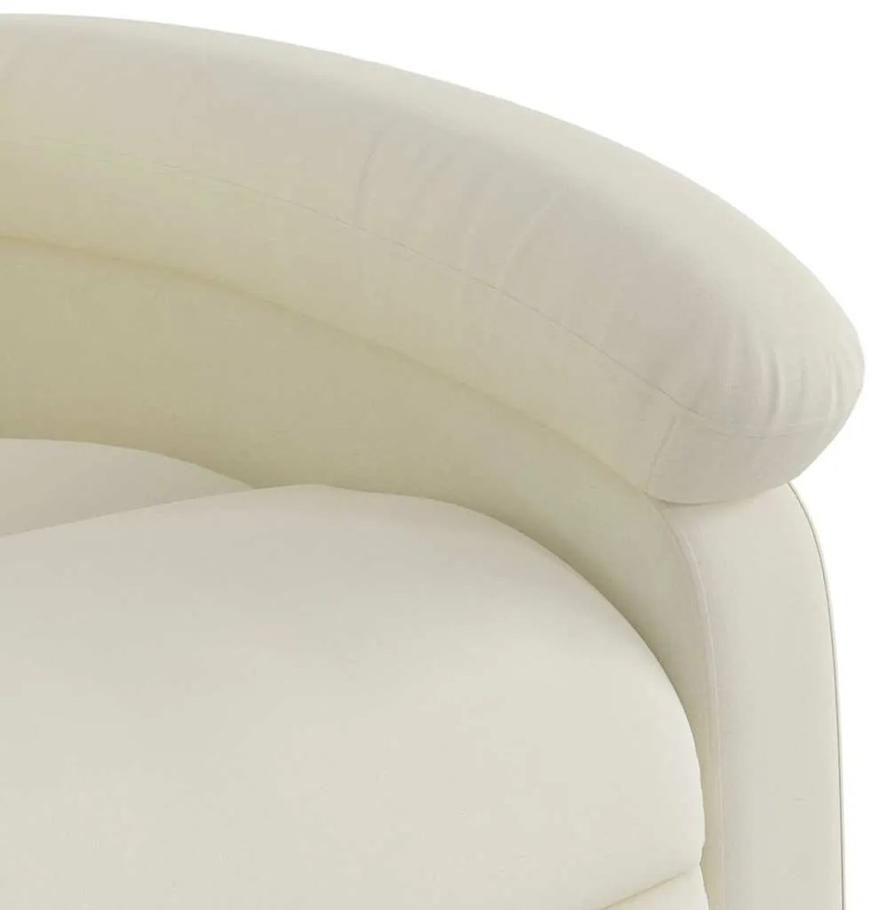 Poltrona de massagens reclinável elétrica veludo cor creme