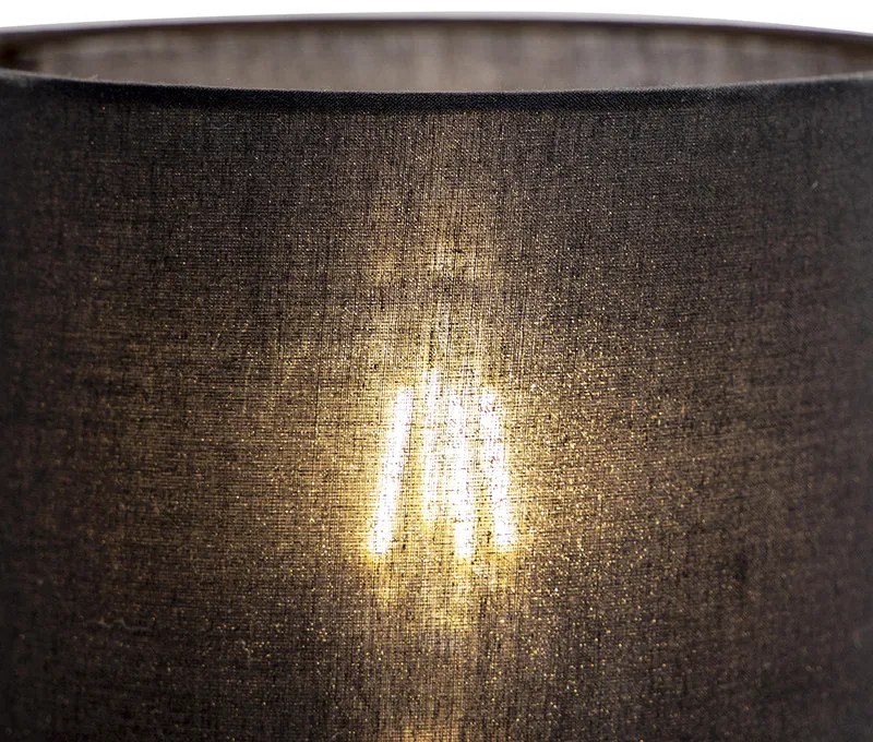 LED Candeeiro de parede moderno preto com abajur de algodão - Stacca Moderno