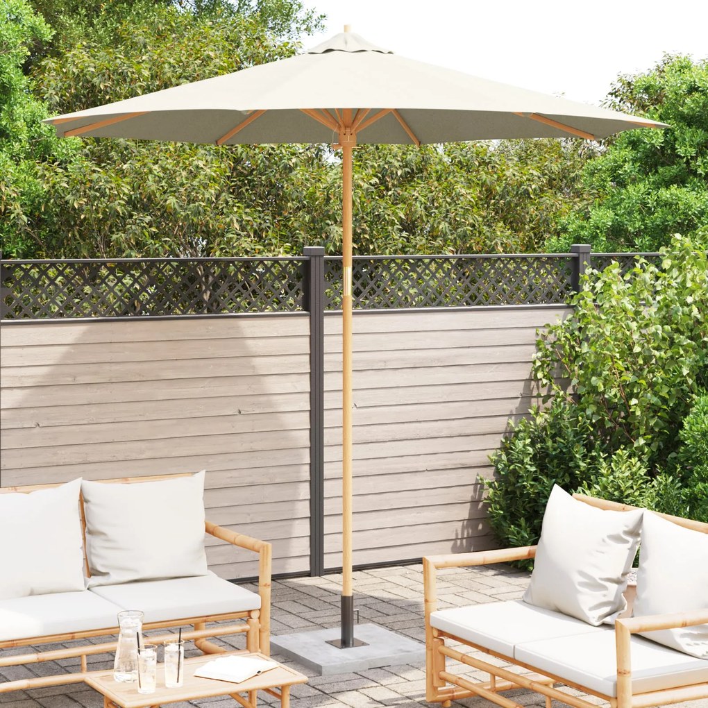 Parasol de Jardim Creme Branco 270x260 cm Bambu