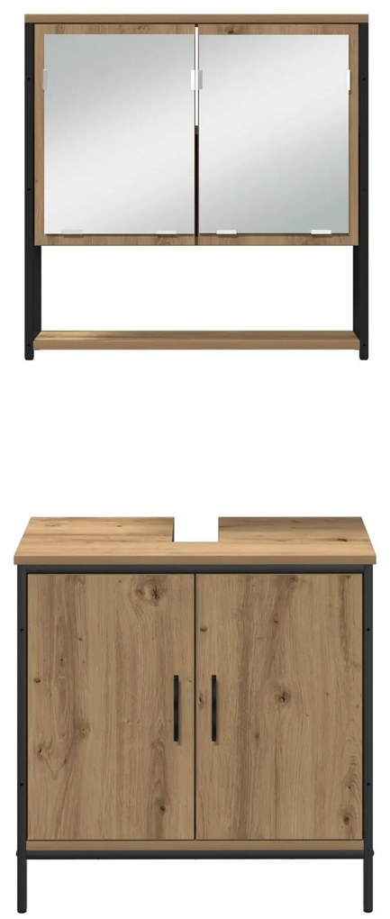 Conjunto de Móveis para Casa de Banho 3 Peças em Carvalho Artisan Made