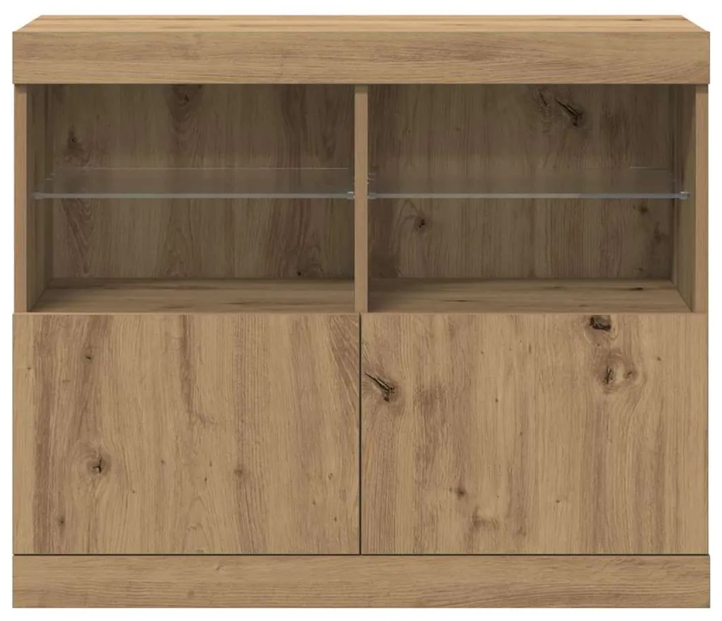 Buffet com Luzes LED Carvalho Artesanal 81x37x67 cm