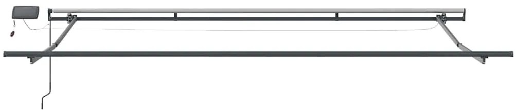 Toldo Retrátil Manual com Listras Multicoloridas LED 400x350 cm