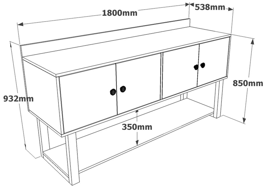 Conjunto de Mobiliário de Escritório MN09 – Baroque Anthracite – Secre