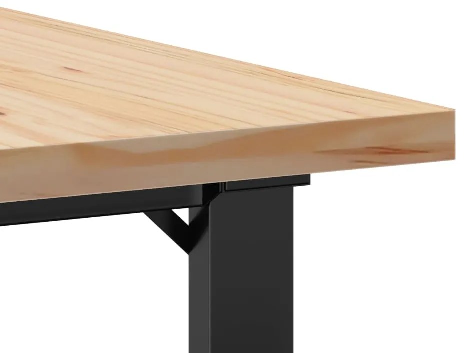 Mesa de centro estrutura em O 90x90x45,5 cm pinho/aço