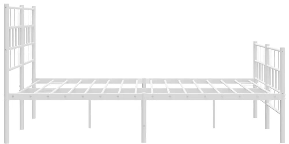 Estrutura de cama com cabeceira e pés 160x200 cm metal branco