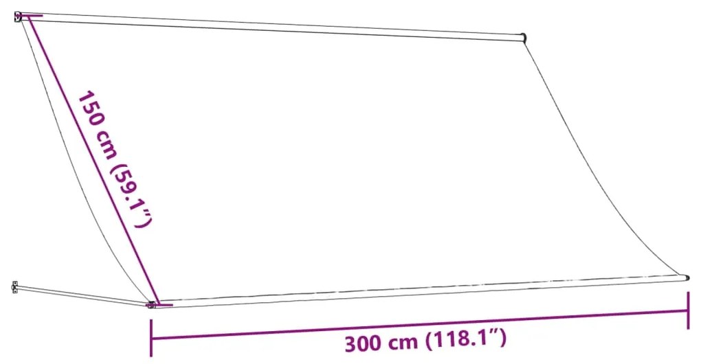 Toldo retrátil 300x150 cm tecido e aço cor creme