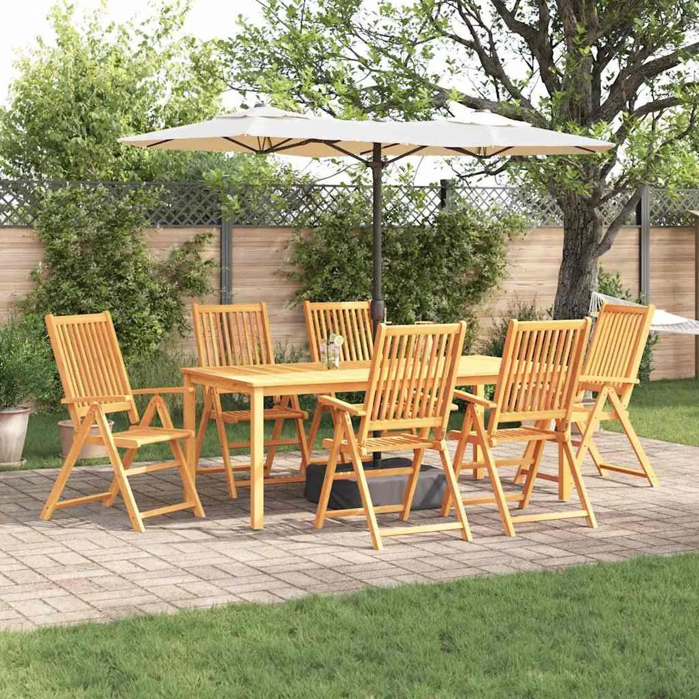 vidaXL Conjunto de Jantar para Jardim 7 pcs Castanho