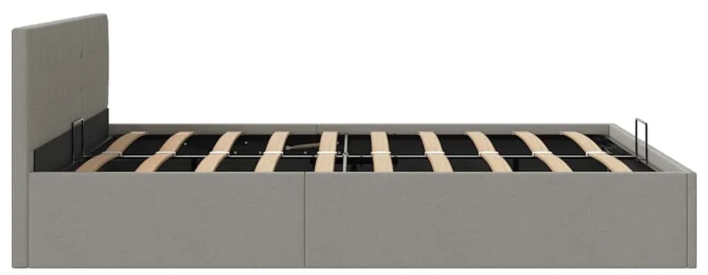 Estrutura de cama hidráulica 180x200 cm tecido cinzento-claro