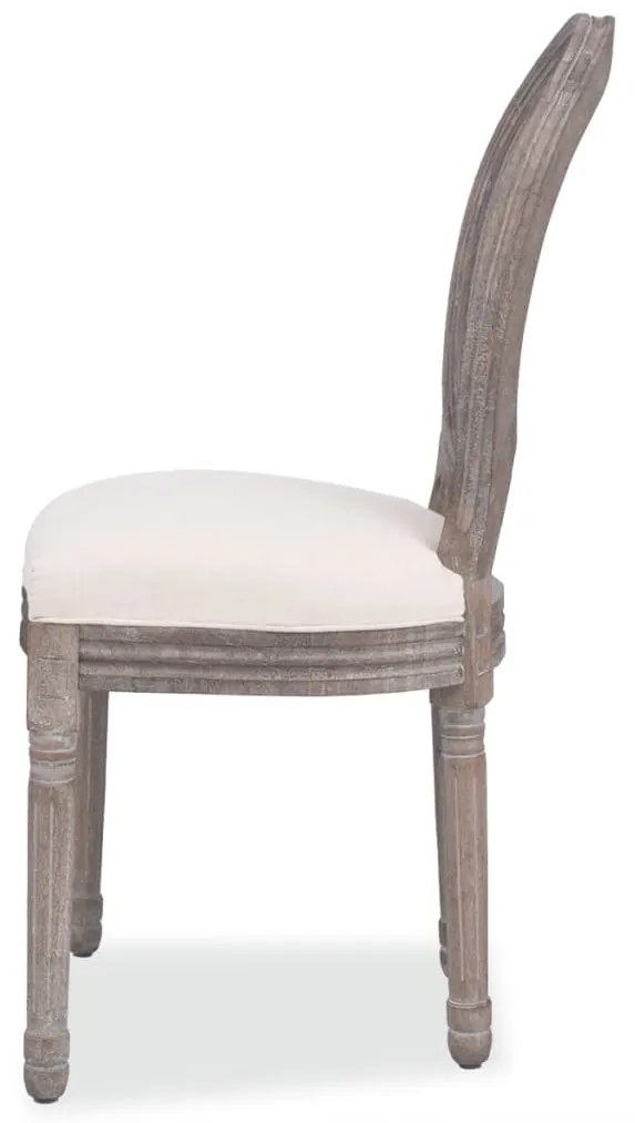 Cadeiras de jantar 2 pcs tecido cor creme