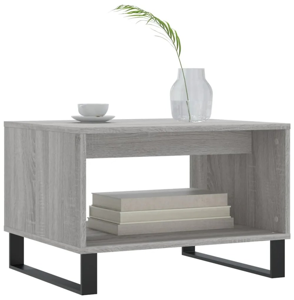 Mesa de centro 60x50x40 cm derivados de madeira cinzento sonoma