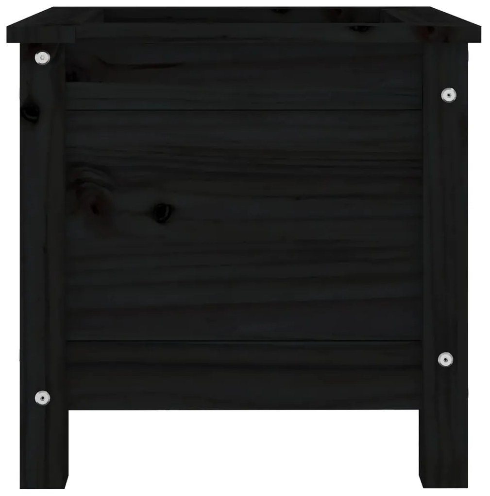 Vaso/floreira de jardim 40x40x39 cm pinho maciço preto