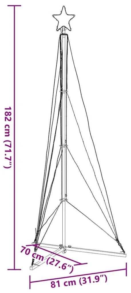 LED Árvore de Natal 363 LEDs Branco Frio 182 cm