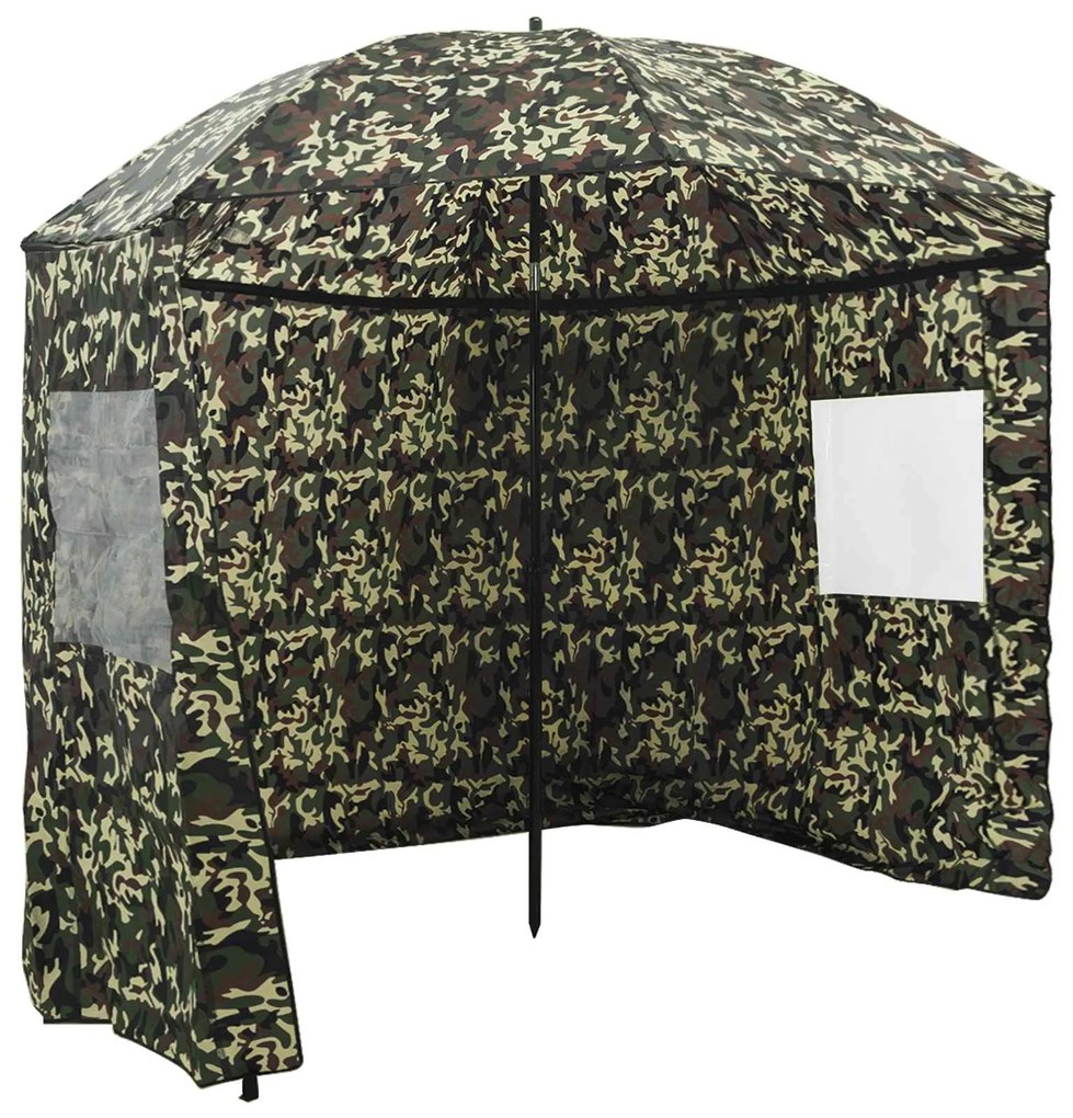 vidaXL Guarda-Chuva para Pesca Camuflagem 240 x 210 cm