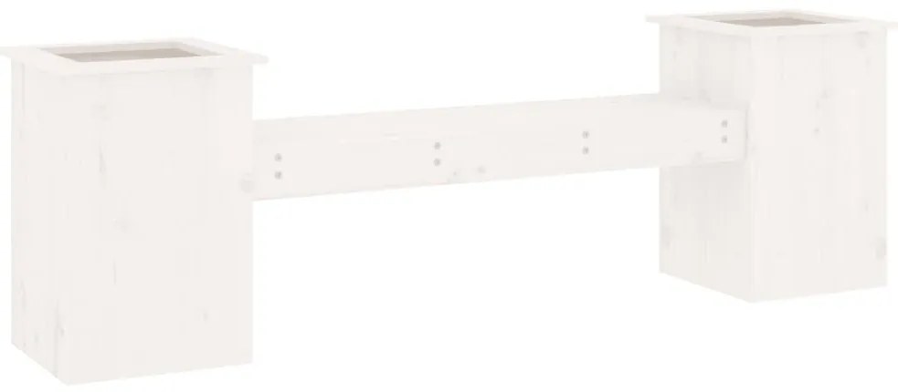 Banco c/ vasos 184,5x39,5x56,5cm madeira de pinho maciça branco