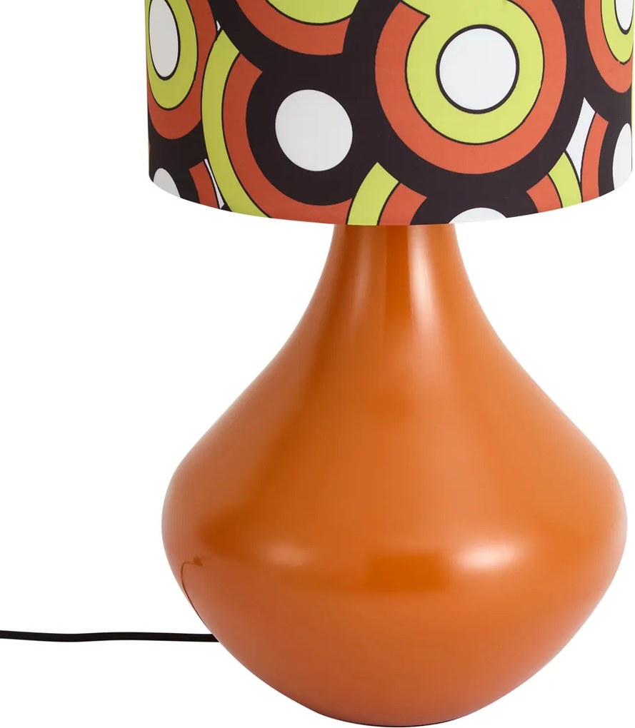 Candeeiro de Pé Retro Laranja com Abajur de Tecido Multicolorido - Mina