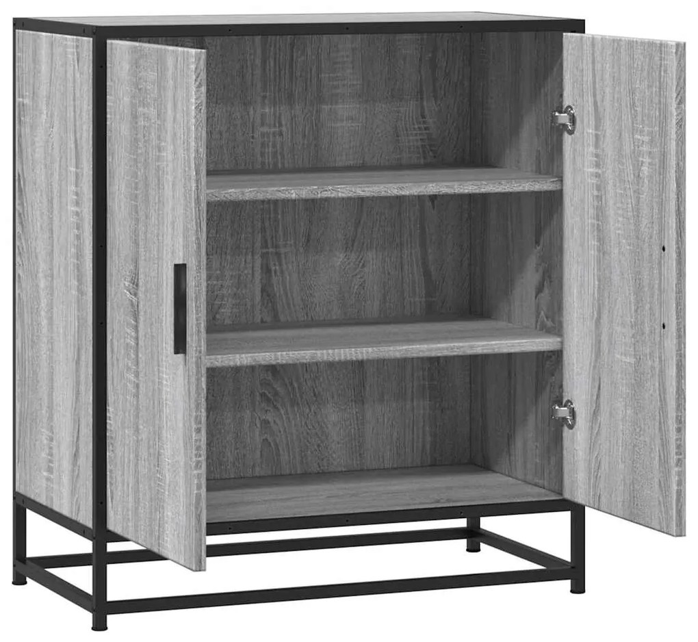 Aparador 68x35x76 cm deriv. de madeira/metal cinzento sonoma