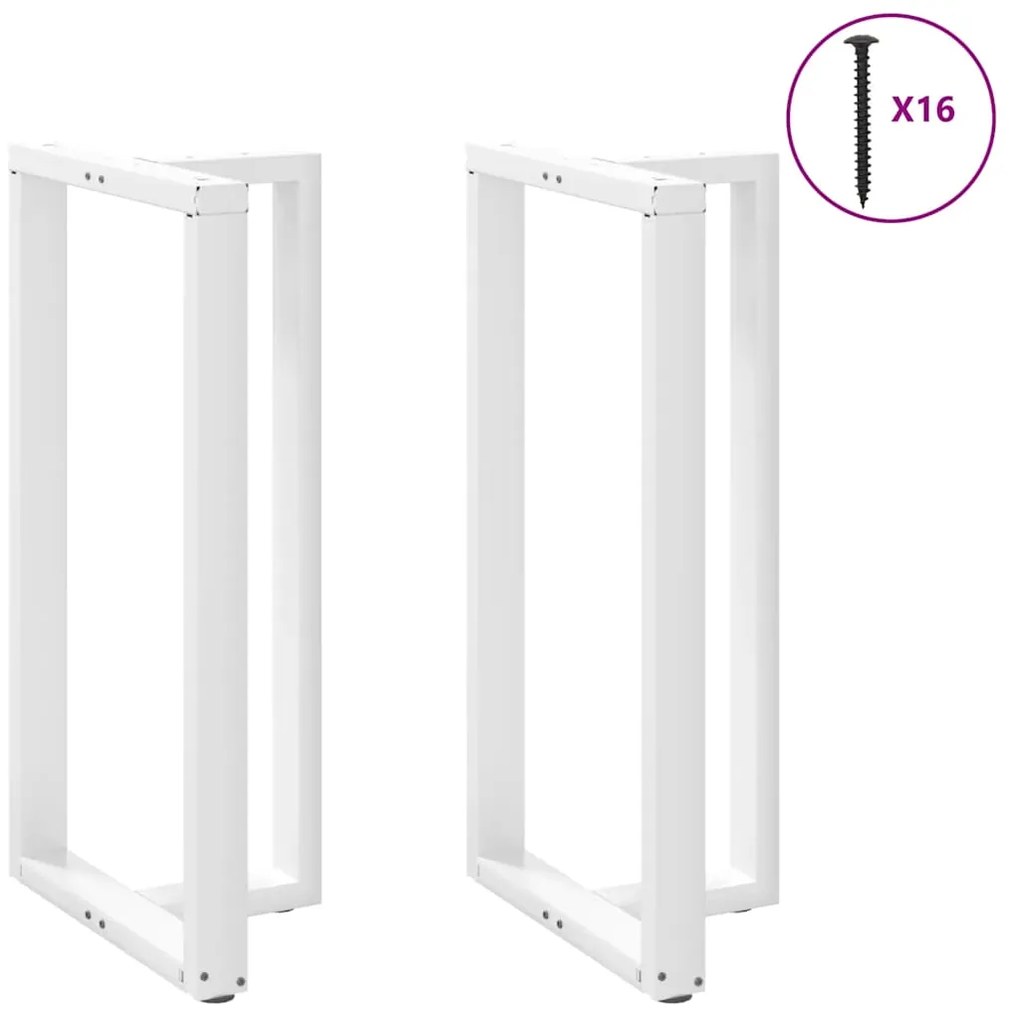 Pés de mesa de bar em forma de T, 2 peças, branco, 60x35x(110-111) cm,
