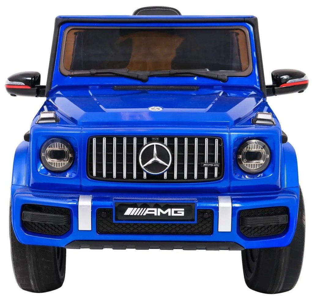 Carro elétrico para Crianças 12V Mercedes G63 Rodas de EVA, Assento de couro Azul Pintado