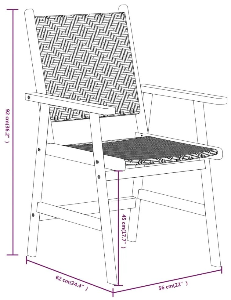 7 pcs conjunto de jantar para jardim madeira de acácia maciça