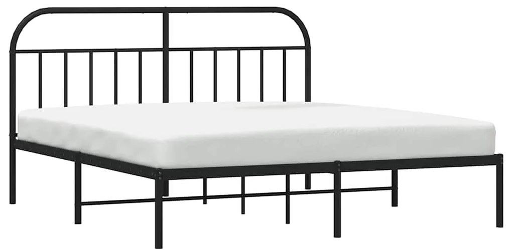 Estrutura de cama com cabeceira 183x213 cm metal preto