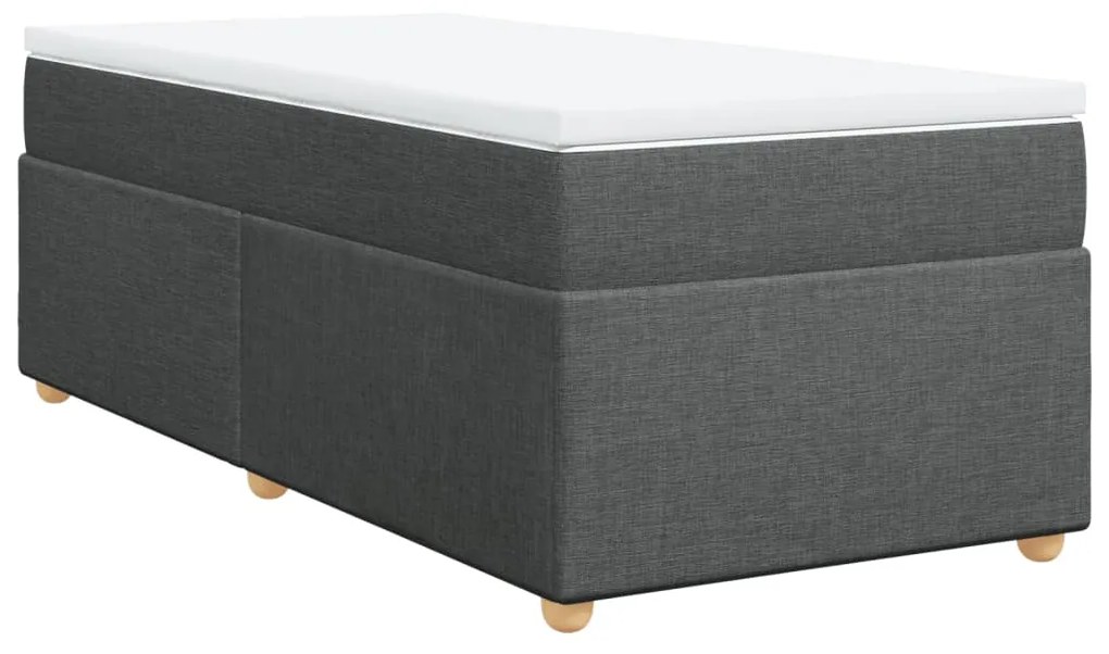 Cama com molas/colchão 90x200 cm tecido cinzento-escuro