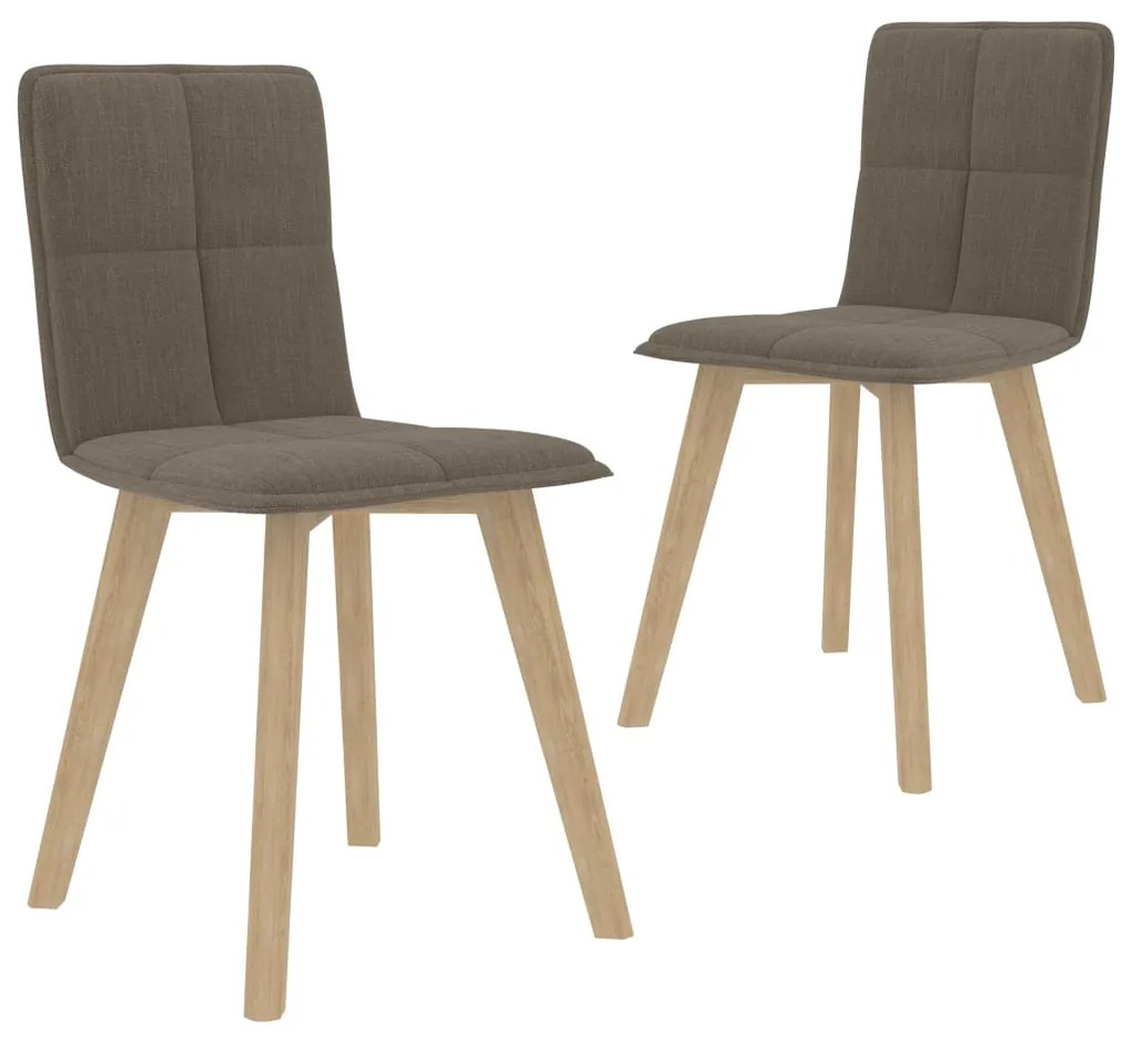 vidaXL Cadeiras de jantar 2 pcs tecido cinzento-acastanhado