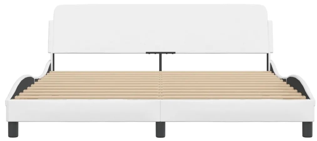 Estrutura cama c/ cabeceira 180x200 cm couro artificial branco