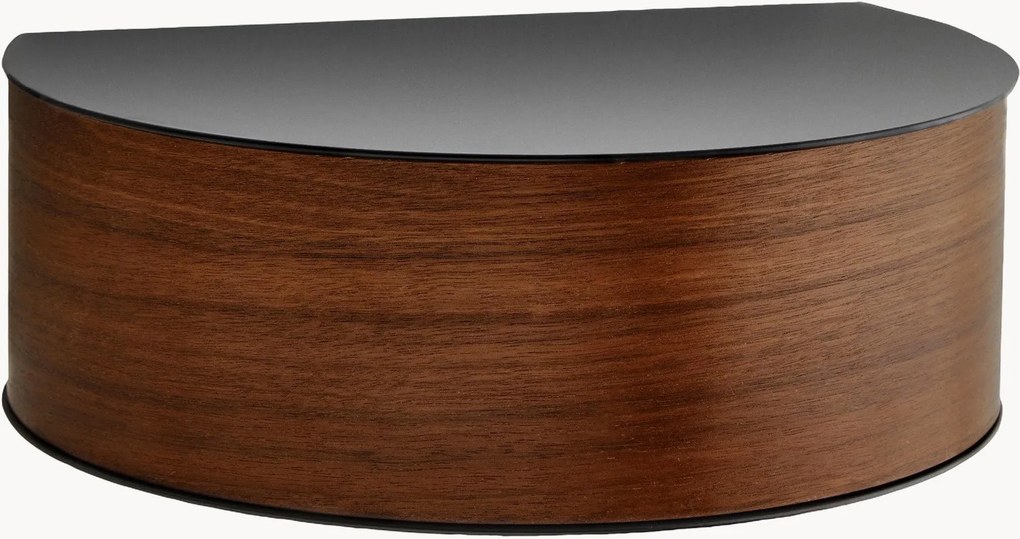 Mesas de cabeceira de parede em madeira com gaveta Wallie, conjunto de 2