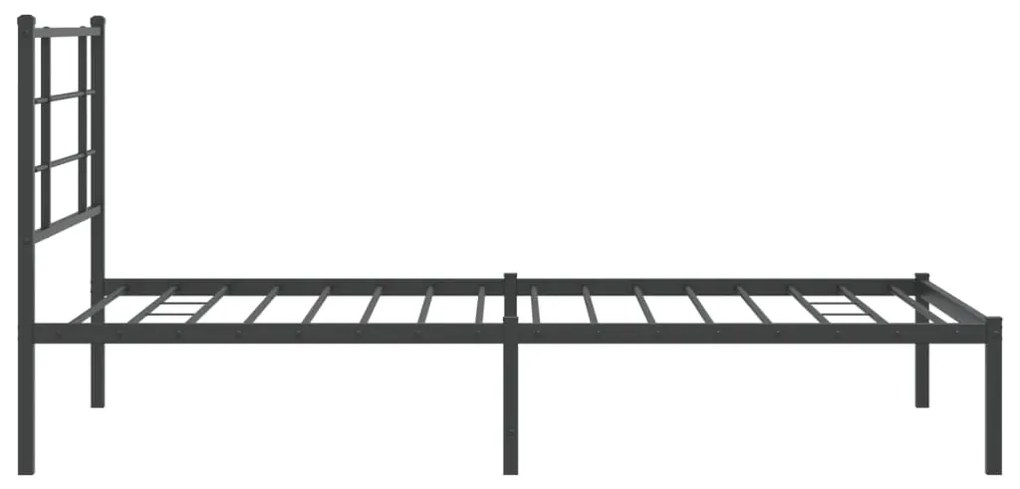 Estrutura de cama com cabeceira 100x190 cm metal preto