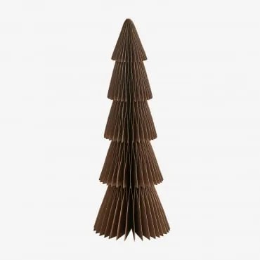 Árvore De Natal De Papel Jesper ↑29,5 Cm & Castanho Caramelo Com Borda Dourada - Sklum