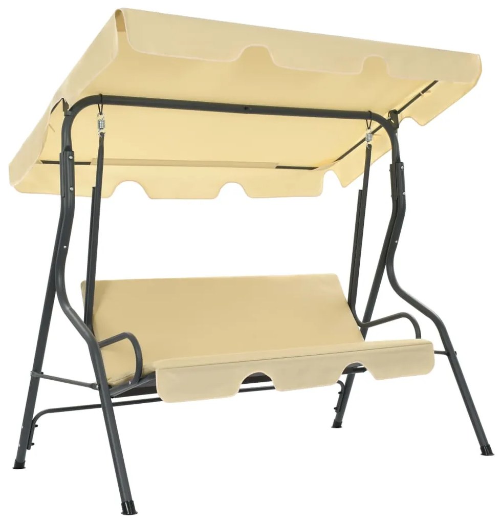 vidaXL Baloiço de jardim 170x110x153 cm branco nata
