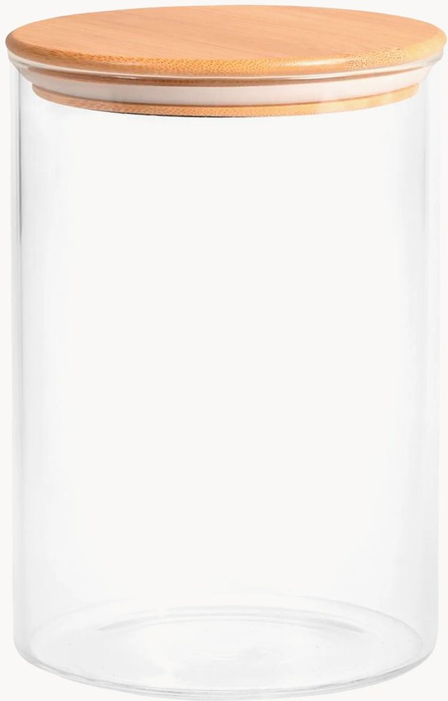 Frasco de conservação em vidro borossilicato com tampa em bambu Natura, 600 ml