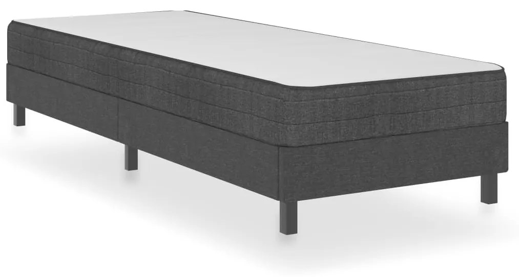 287453 vidaXL Cama boxspring 90x200 cm tecido cinzento