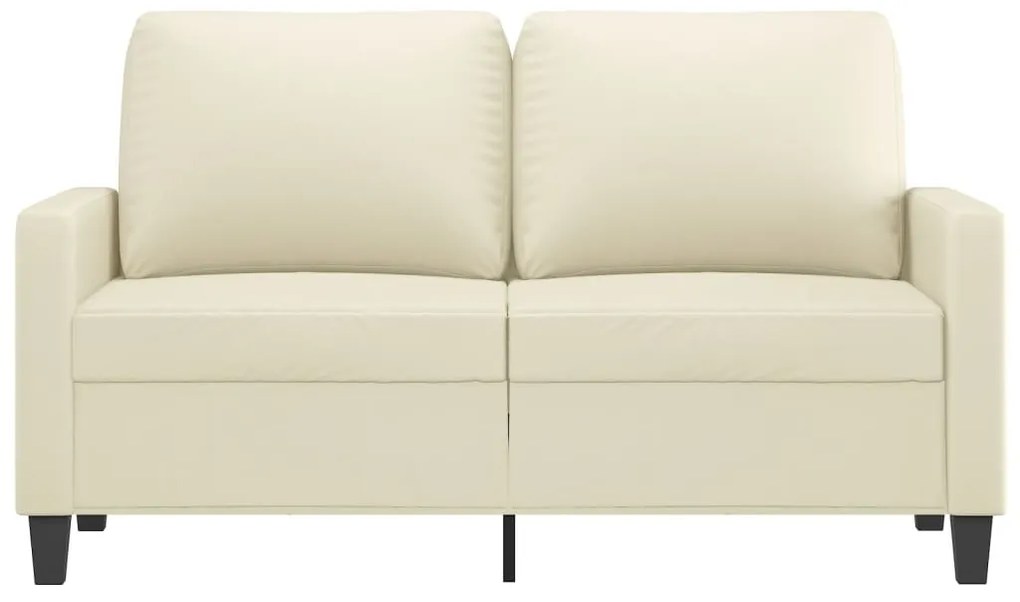 Sofá de 2 lugares 120 cm couro artificial cor creme
